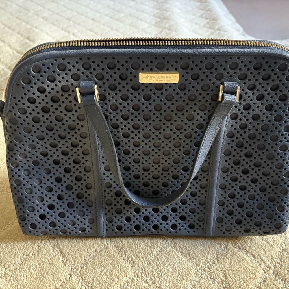 NWT Kate Spade Newberry Lane Caning Romy Satchel Purse Blue
